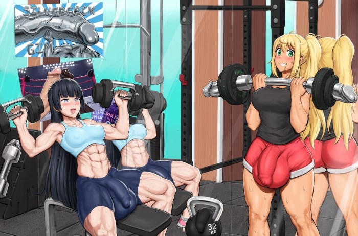 Hentai Futanari in the gym