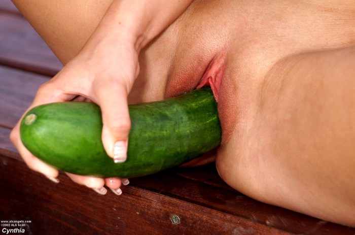 Blonde Masturbation Cucumber