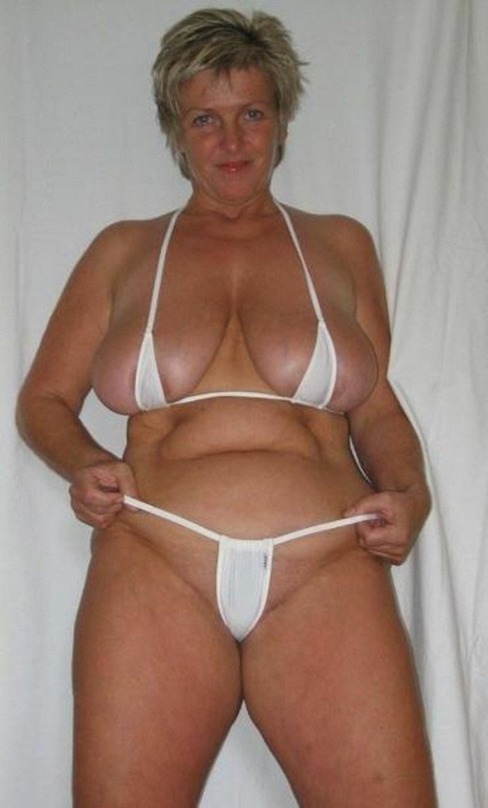 Older women in microbikini