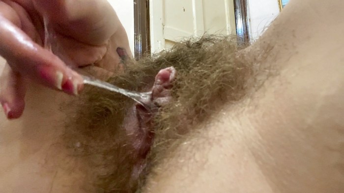 Huge hairy labia