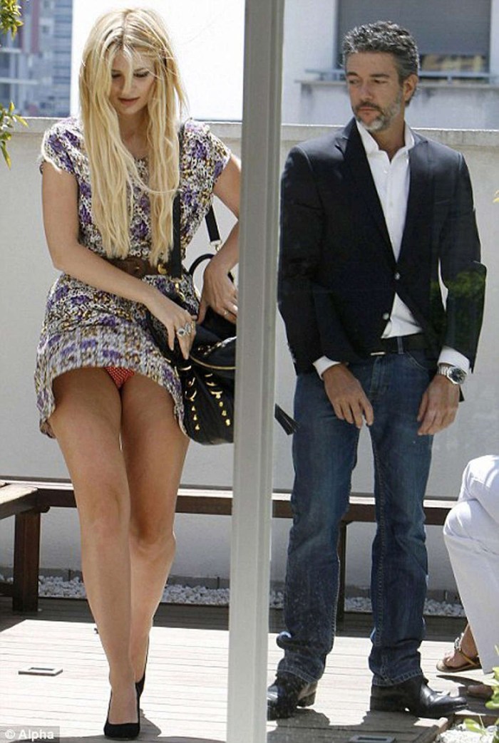 Misha Barton in a mini skirt