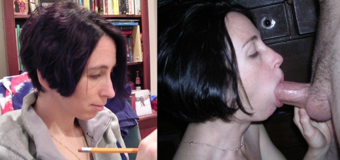 Young girl with a member in her mouth