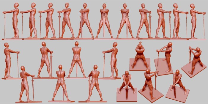 Movements and poses of the whole body