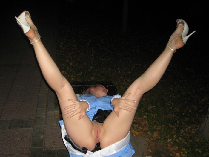 Women without panties at the holiday