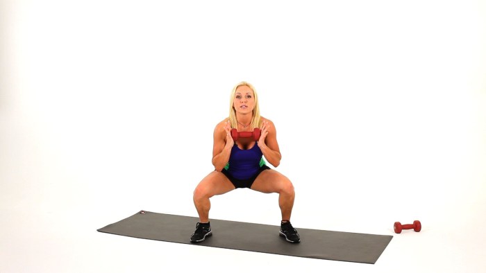 Squats on the camera