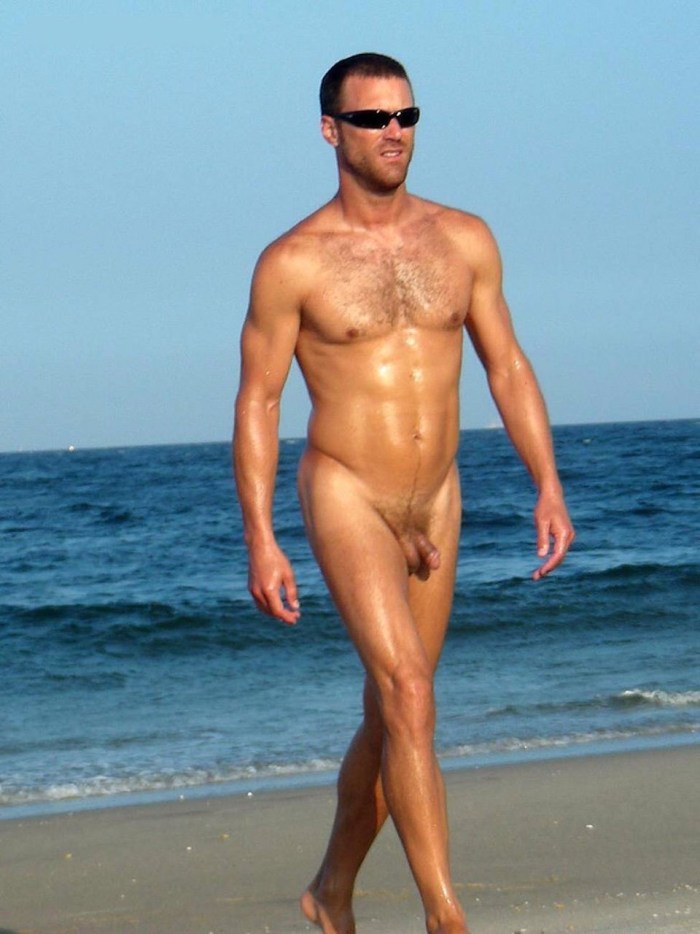Men's nudity on the beach