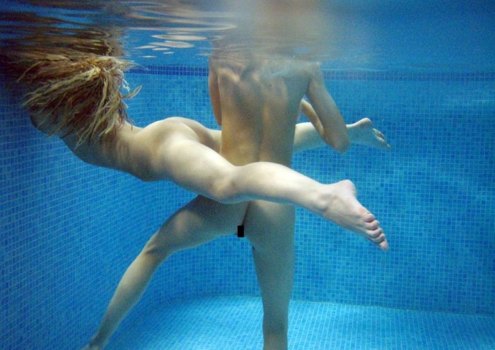 Women swim naked