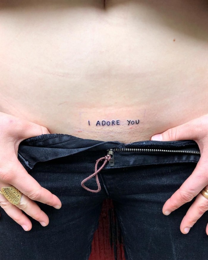 Model Patricia in tattoos