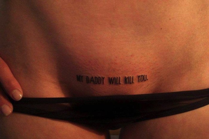 Pubic tattoos in men