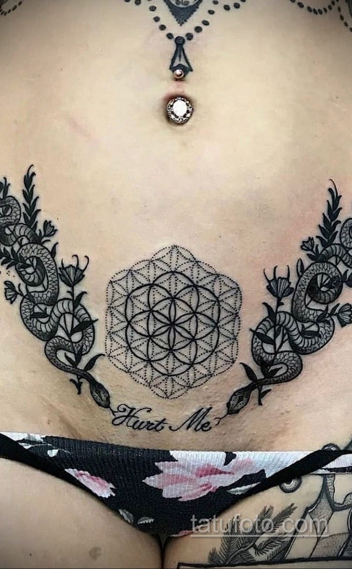 Pubic tattoo in girls photo