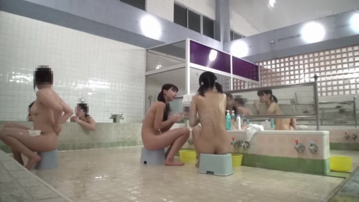 Naked girls in a public toilet
