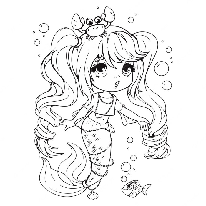 Coloring boy Mermaid anime