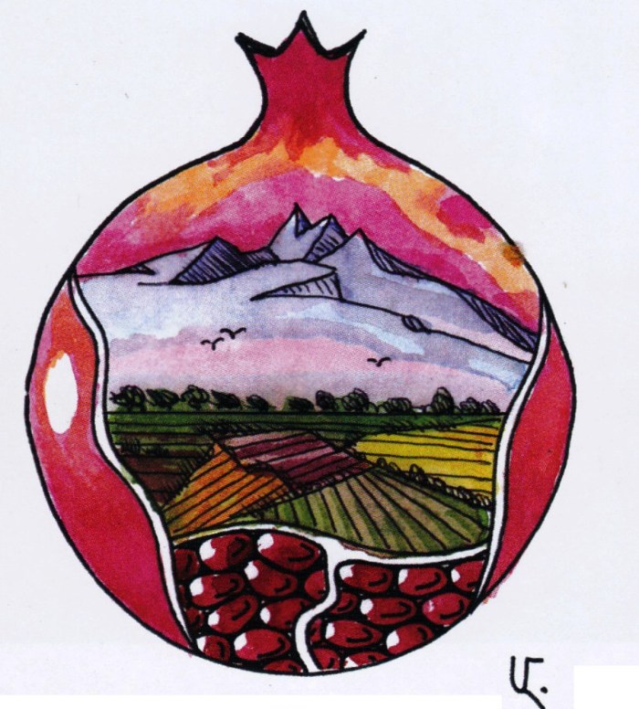 Grenades symbol of Armenia stylization