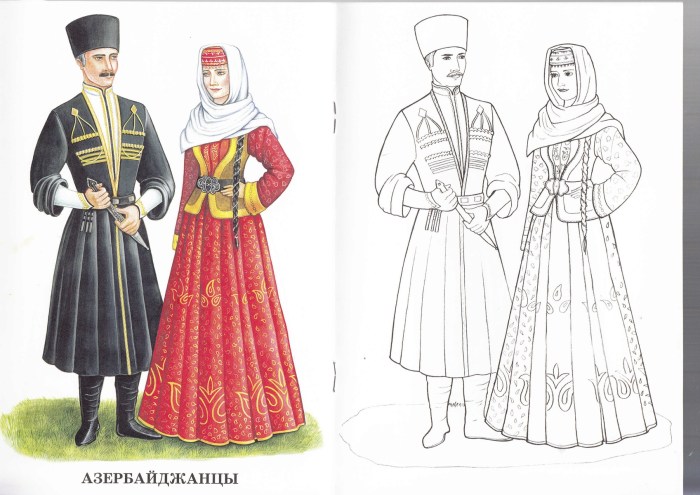 National clothing of the peoples of Dagestan Dargins drawings