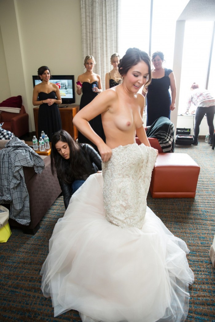 Naked bride at the ceremony