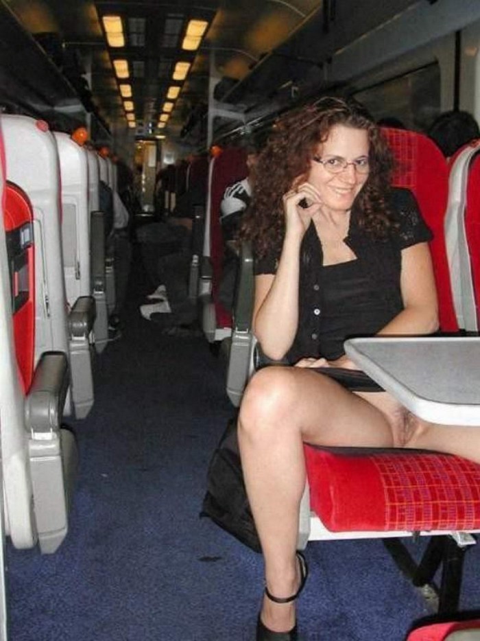 Girl informal in a skirt without panties