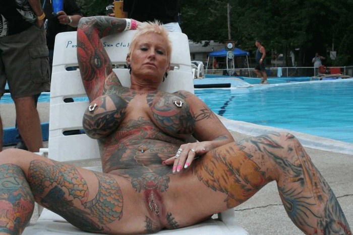 Intimate tattoos on the vagina