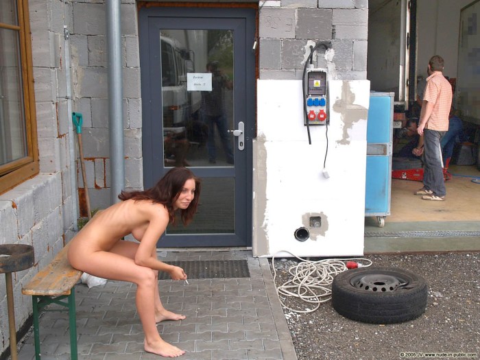 Naked girls in unusual places