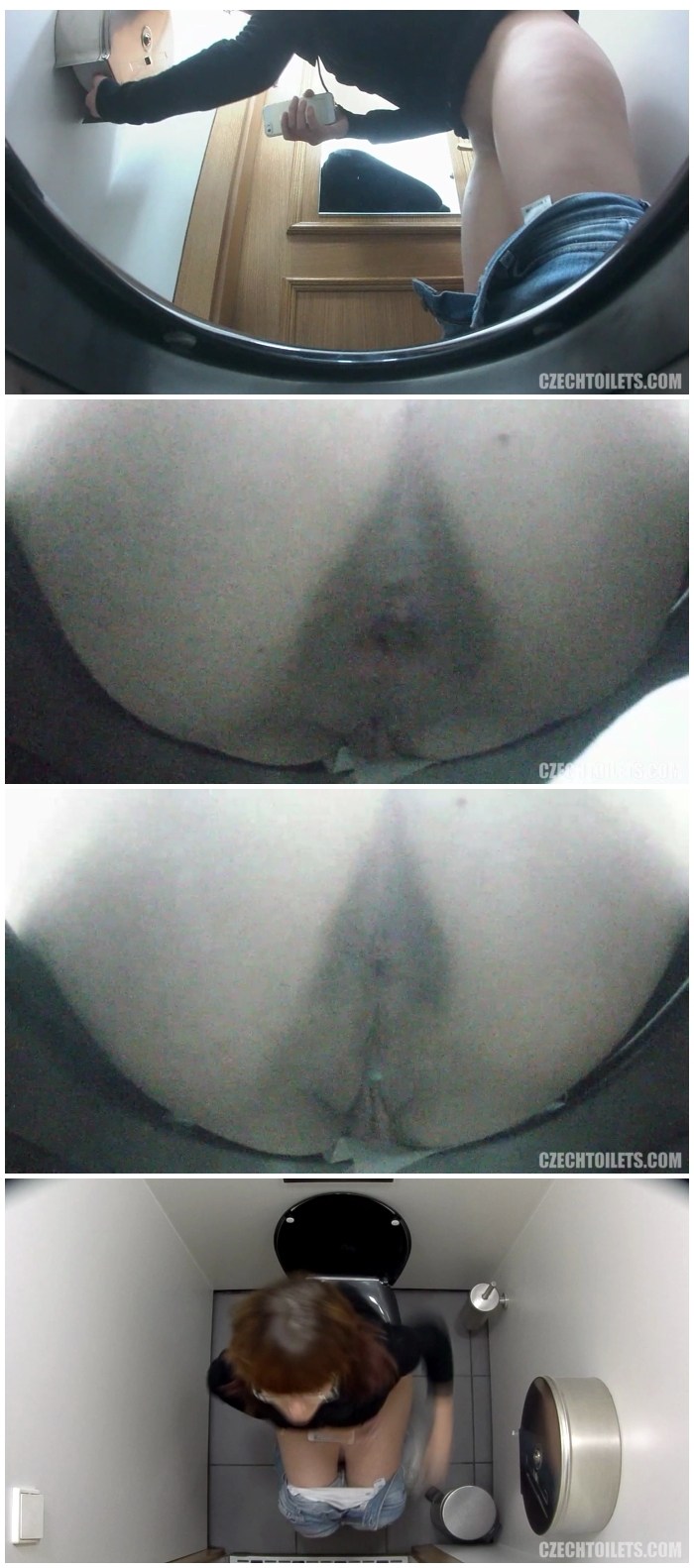 Women in the toilet below