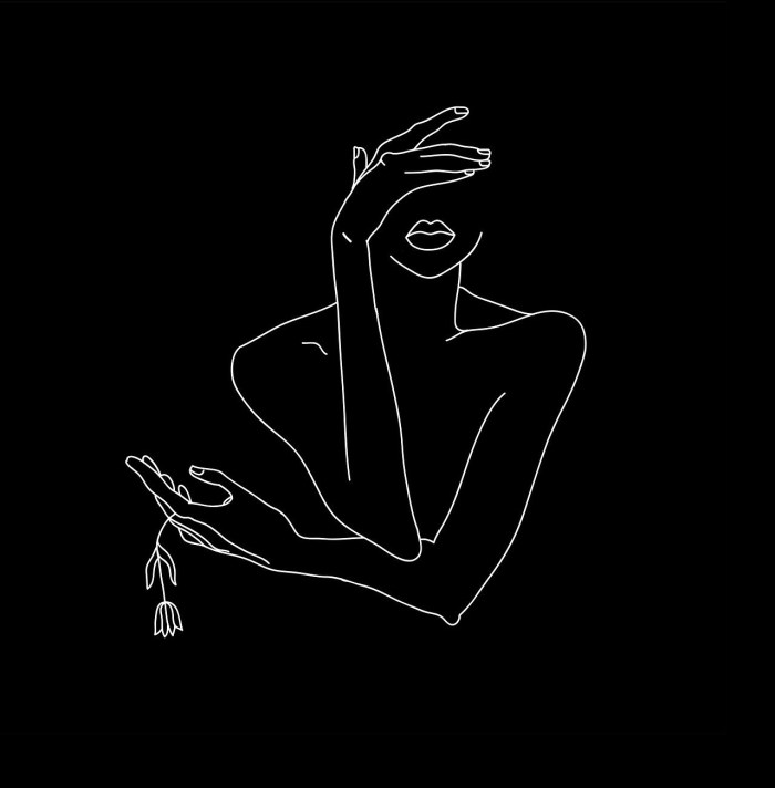 The girl is one line