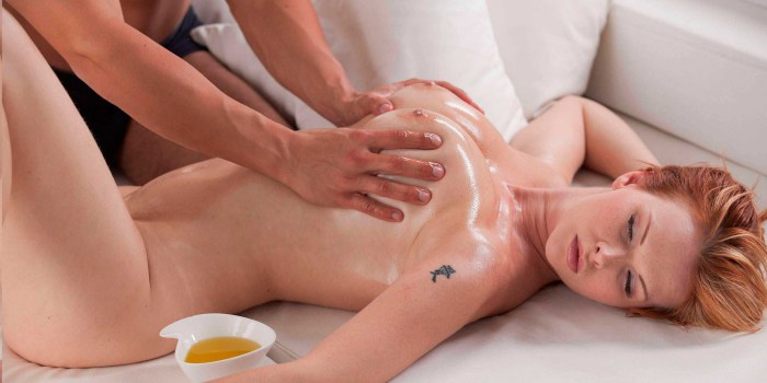 Intimate massage to a girl