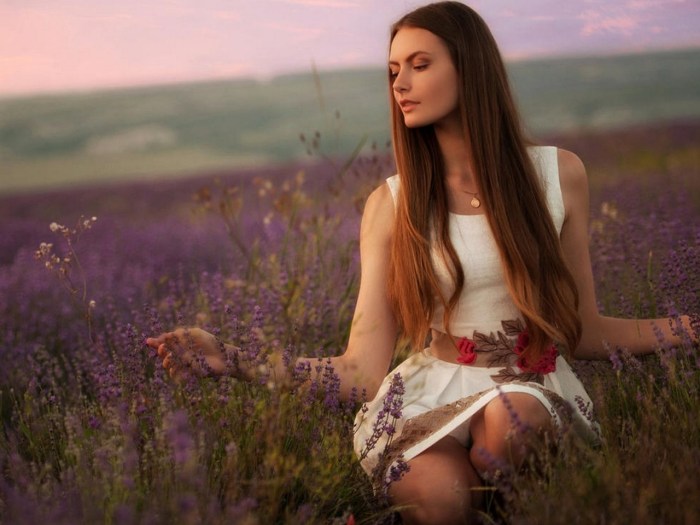 Girls in nature without clothes