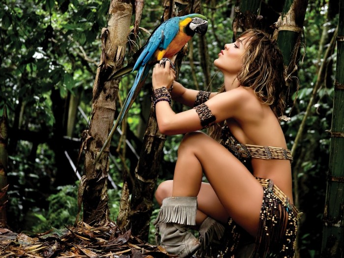 Girl lies on the grass