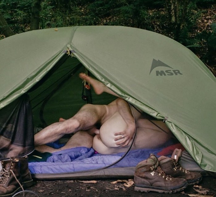 Naked in a private tent