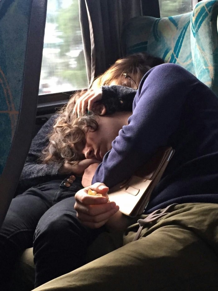 Guy and girl on the train