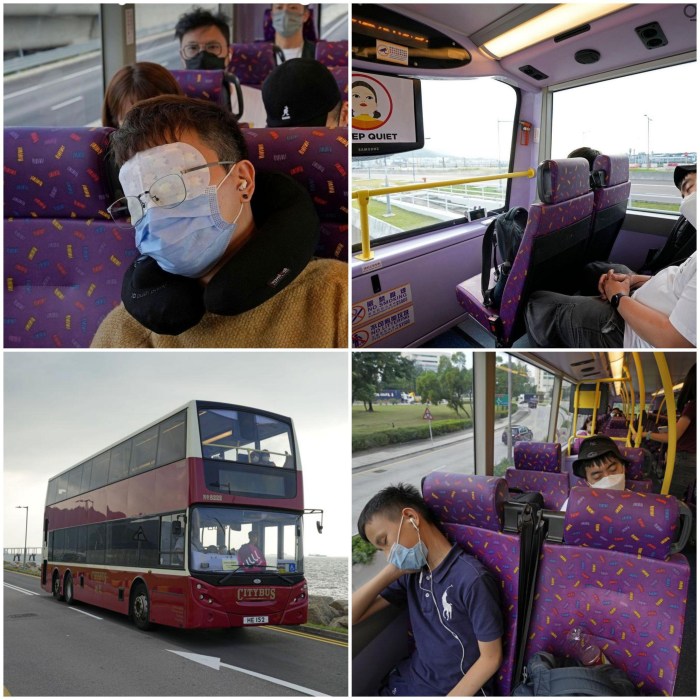 Sleeping on the bus Hong Kong