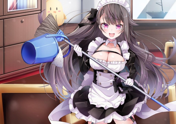 The form of an anime waitress