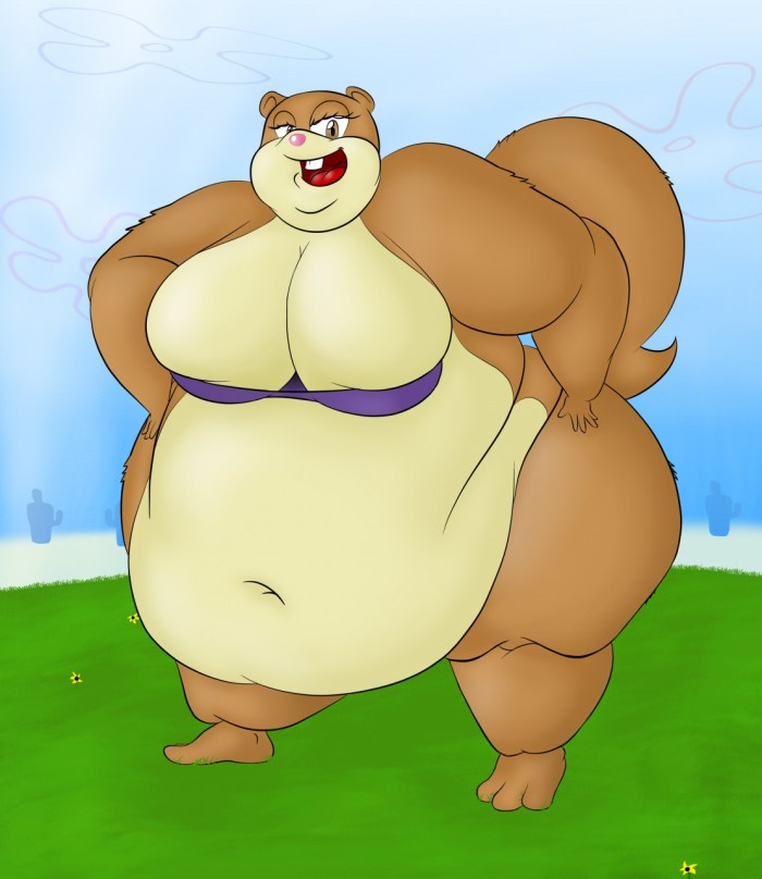 Naked women with a thick stomach