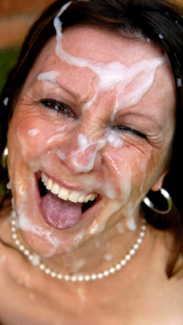 Cumshots on the faces of the elderly