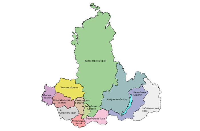 Siberian Federal District Administrative map
