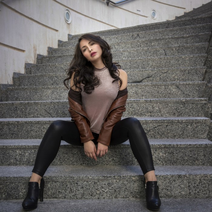 Girl on the stairs photo shoot