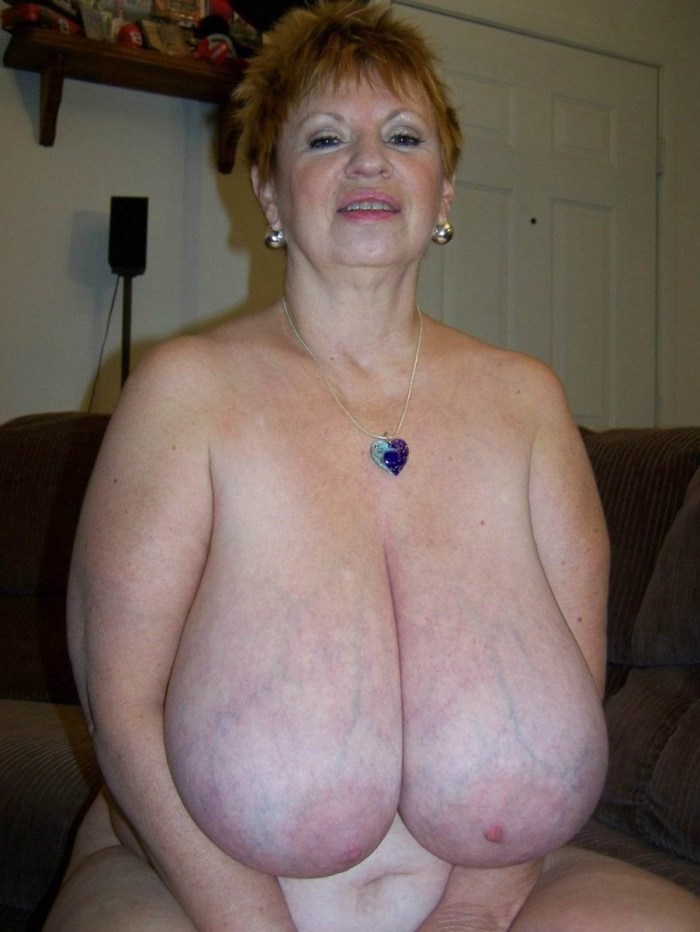 Big hanging boobs old women