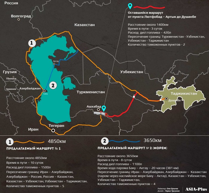 Tajikistan highways map