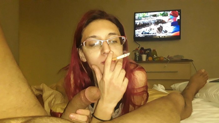 Big boobs smoker