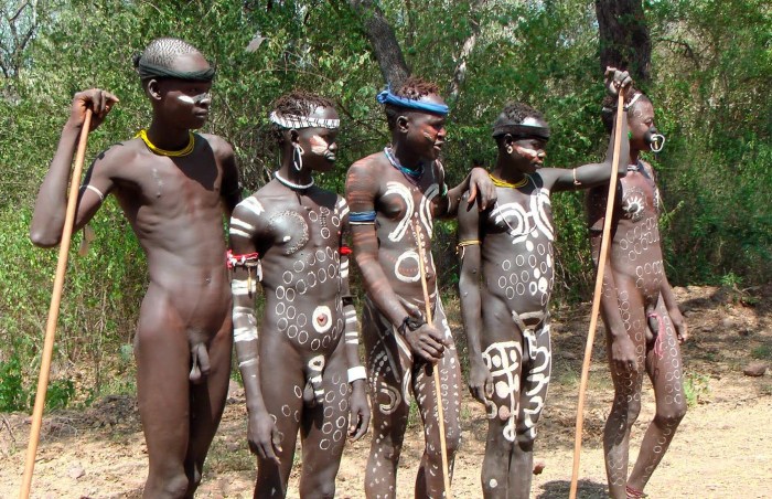 Naked women of African tribes