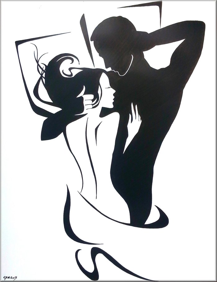 Graphics man and woman silhouettes