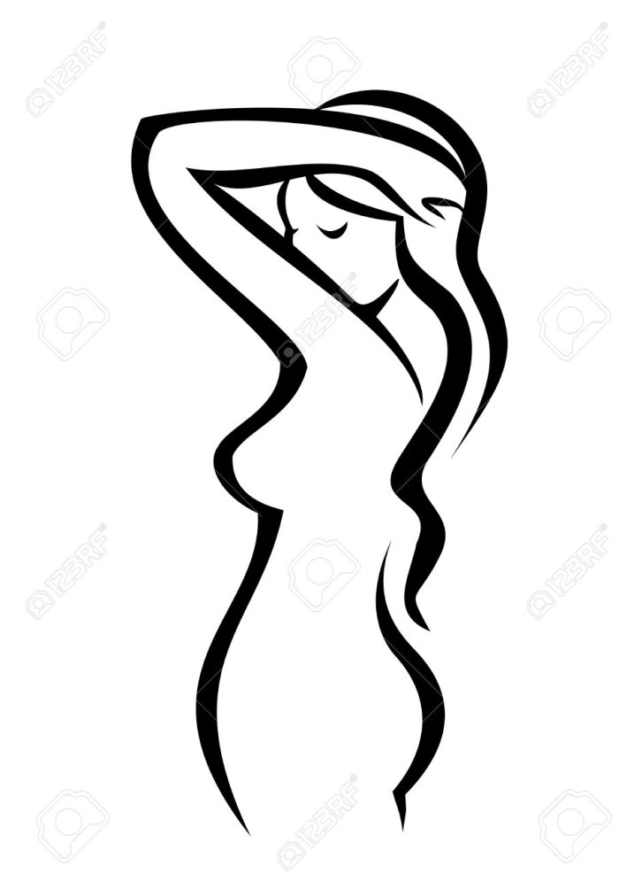 The silhouette of the girl’s body