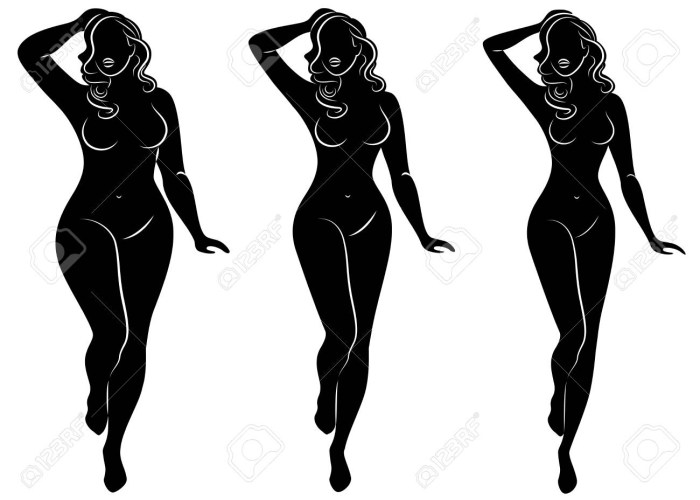 Silhouette of an ideal female figure
