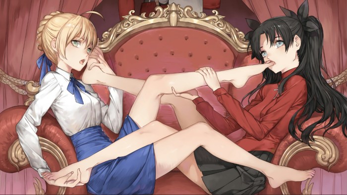 Fate Rin Tosaka and Saber