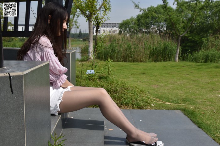 School swimsuit and stockings