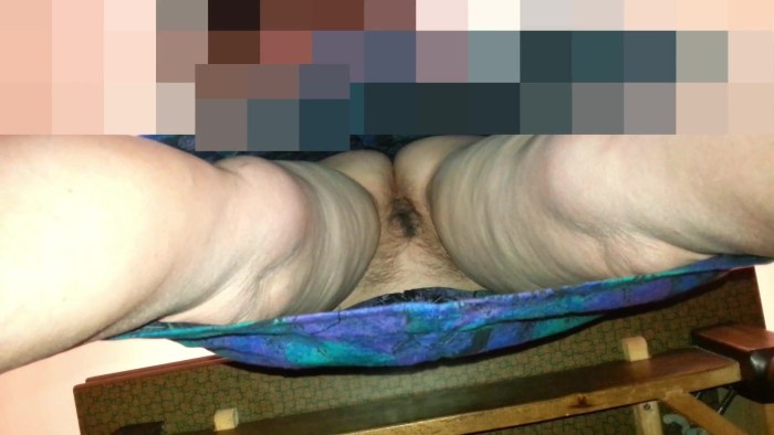 Elderly women without panties