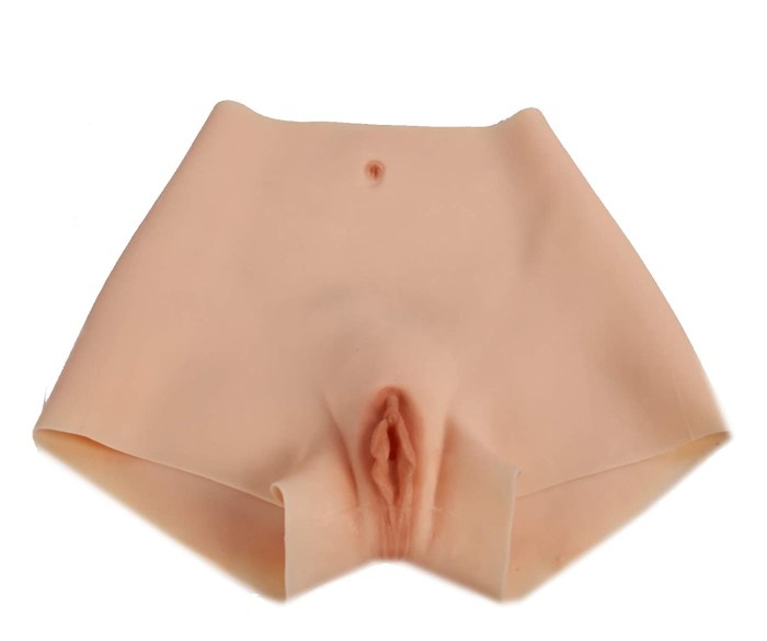 Naked Asian in wet panties