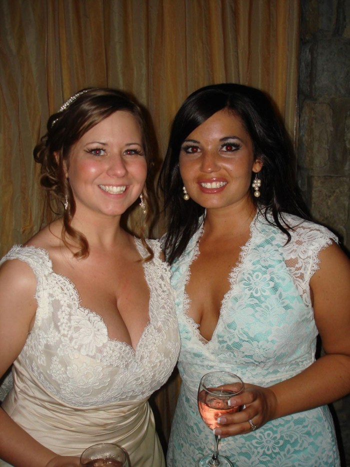 Brides with a large neckline