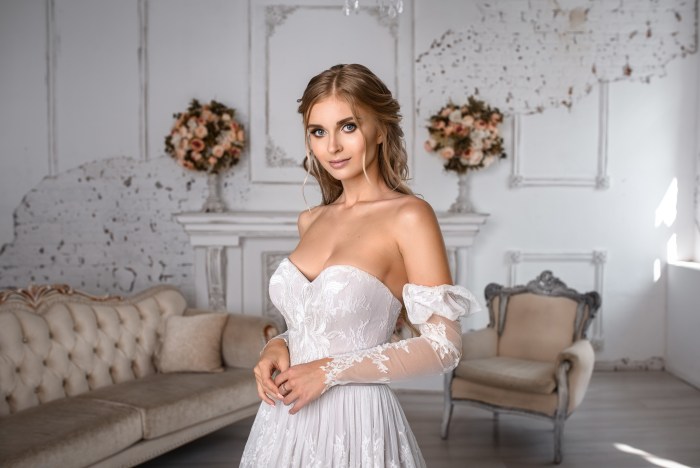 Girl in a wedding dress photo shoot