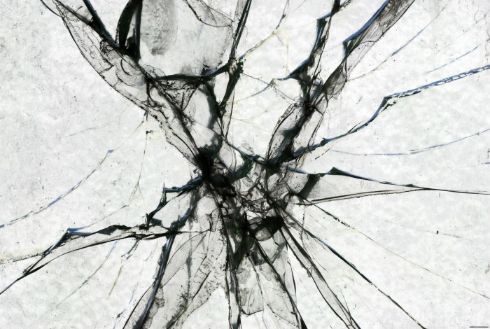 The texture of the broken glass