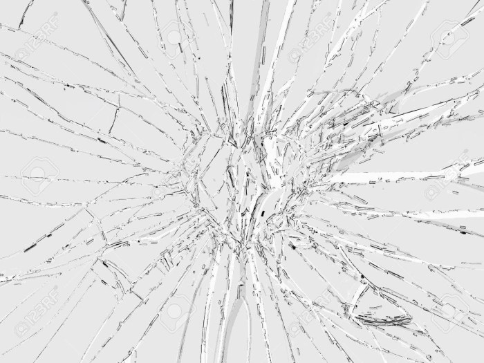 Cracked glass without a background